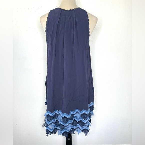 ANTHROPOLOGIE Maeve Festivity Swing Dress Navy Mini Shift Sleeveless Size 6 - Picture 6 of 11